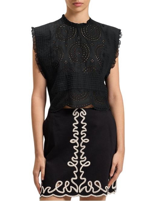 Blusa donna nera in cotone Boss Orange | 50538349001